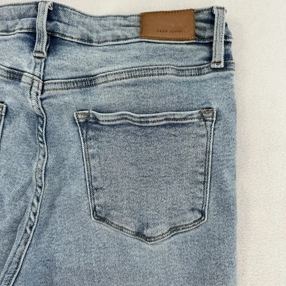 Dear John Frankie Straight Cropped Distressed Ripped High Rise Jeans Women Sz 30 - Picture 4 of 8